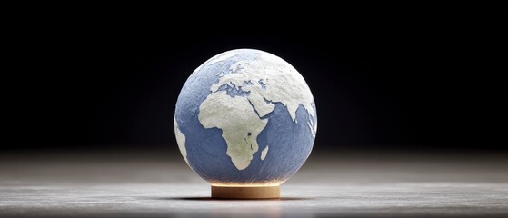 Fototapeta premium Illuminated Earth Globe Model Global Sustainability World Map Geography