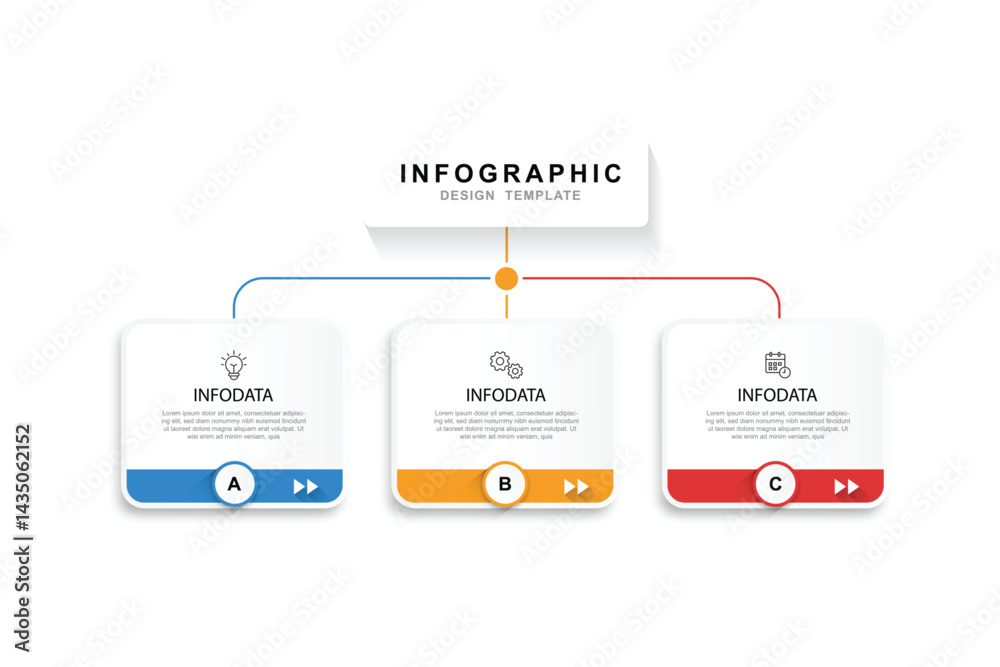 Leinwandbilder Vector Infographic label design template with icons and 3 options or steps. Can be used for process diagram