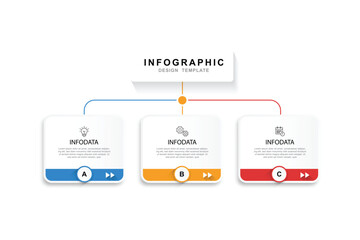 Vector Infographic label design template with icons and 3 options or steps. Can be used for process diagram
