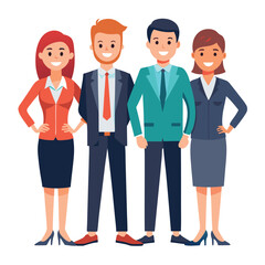 Business people stand in row vector