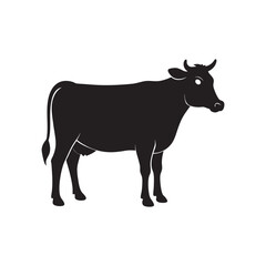 Grazing Cow Silhouette Vector