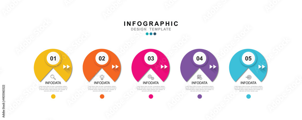 Fototapete vector infographic label design template with icons and 5 options or steps. for your business data. 
