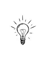 Hand-drawn lightbulb, idea, inspiration, simple