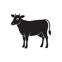 Mooing Cow Head Up Silhouette