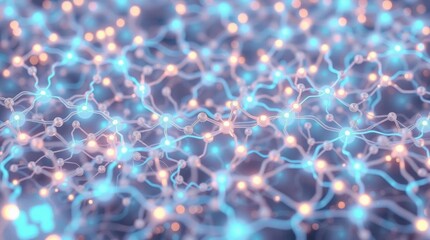 Neural network concept showcasing interconnected nodes and data transmission