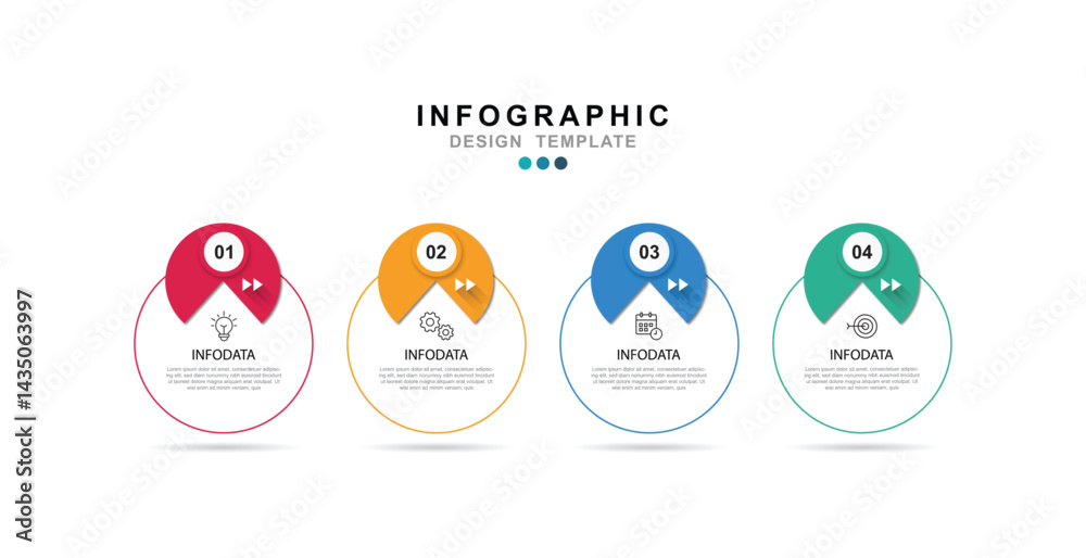 Fototapete vector infographic label design template with icons and 4 options or steps. for your business data. 