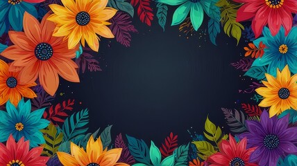 Obraz premium abstract floral background with the empty place for text