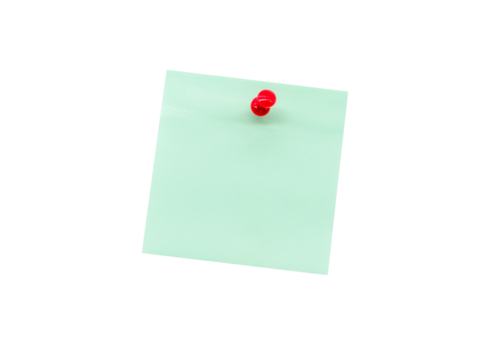 Pinned green sticky note sticker