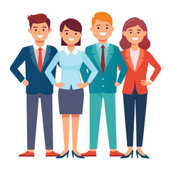 Business people stand in row vector