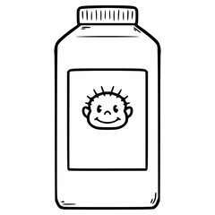 baby powder illustration hand drawn outline vector