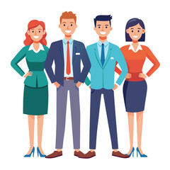 Business people stand in row vector
