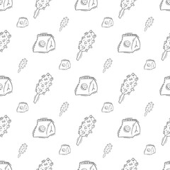 food pattern. fast food seamless pattern. doodle food and beverage seamless pattern. food background