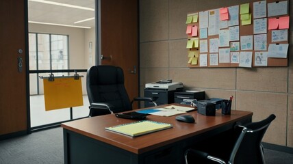 Modern Office Workspace Desk Setup Professional Business Workplace Interior Design pen room chair   