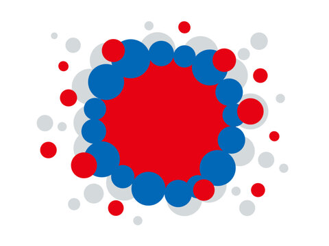 大阪EXPO万博スタイルの青と赤とグレーのイラストフレームベクター背景14