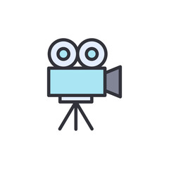 Video recorder colored icons, minimalist vector illustration ,simple transparent graphic element .Isolated on white background