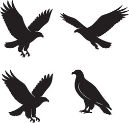 eagle silhouette vector sticker pack 