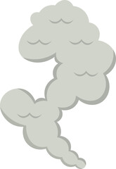 Smoke Cloud Cartoon Illustration on White Background. Vector Icon.
