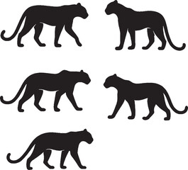 leopard silhouette vector sticker pack