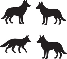 fox silhouette vector sticker pack