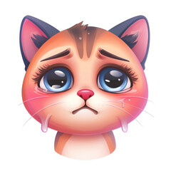 Fototapeta premium craying cat isolated on transparent background png