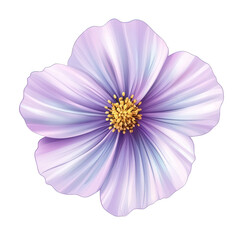 beautifully illustrated flower with soft lavender petals and a vibrant yellow center. showcasing delicate textures and gradients the design emphasizes the flower's natural beauty. making it suitable f