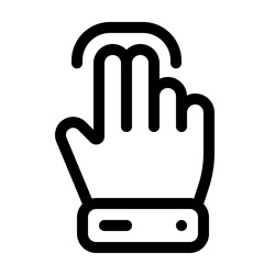 Two Finger Tap Line Icon. Single icon, line vector icon