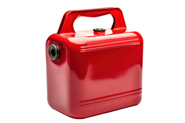Red gasoline canister with handle perfect for emergency fuel storage or outdoor adventure trips