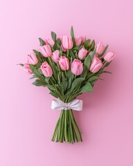 Obraz premium Elegant Father's Day Bouquet in Navy and Soft Whites on Pastel Background
