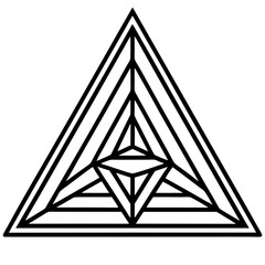 Geometric Triangle Mandala Vector on White