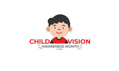 Child Vision Awareness Month. background, banner, card, poster, template. Vector illustration.