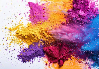 Colorful Powder on a Monotone Background for Holi Festival, India