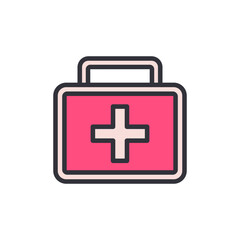 First aid colored icons, minimalist vector illustration ,simple transparent graphic element .Isolated on white background