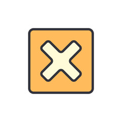 Fototapeta premium False box colored icons, minimalist vector illustration ,simple transparent graphic element .Isolated on white background