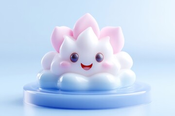 Cute cloud-shaped kawaii character