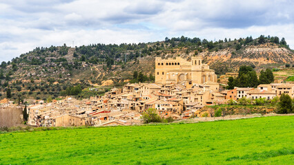Obraz premium Panoramic view of the medieval town of Valderrobres, capital city of the Matarrana, Teruel.