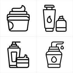 body cream icon set
