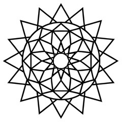 Golden Ratio Mandala Vector on White