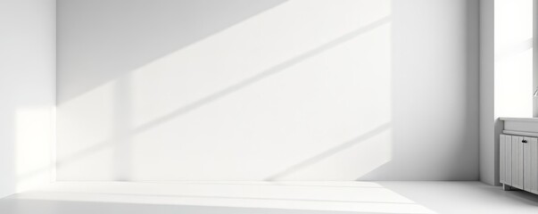 Smooth white plaster wall with subtle texture and soft lighting, plastered, construction