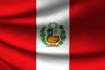 The National Flag of Peru with fabric texture