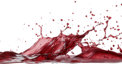 a dynamic splash of red liquid. resembling the movement of water droplets and waves. capturing the fluidity and energy of the substance it emphasizes motion and texture. ideal for backgrounds or artis