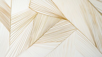 Abstract gold lines on a white background
