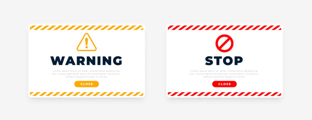 urban warning and stop sign banner for protection and safety