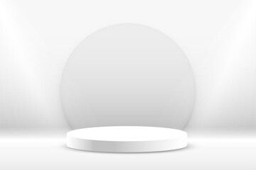 elegant 3d pedestal stand for award showcase