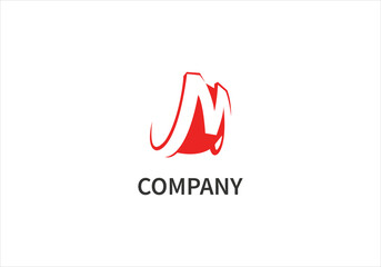 red letter m logo design for company branding