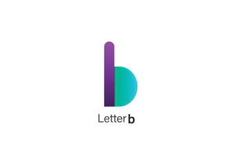 modern letter b logo with gradient purple and teal design