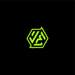 Fototapeta premium cool and dynamic monogram VE logo design concept letter esport gaming initial