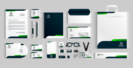 elegant corporate business stationery banner in set