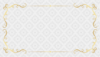 beautiful classical floral texture backdrop with golden frame design