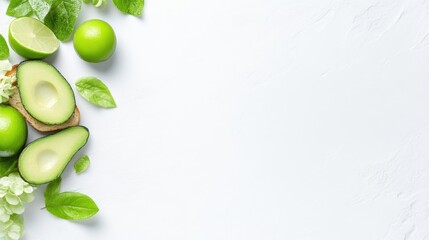 Fresh Green Avocado and Lime Composition