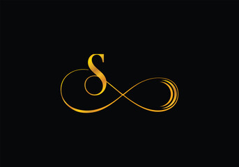 elegant golden s infinity logo design